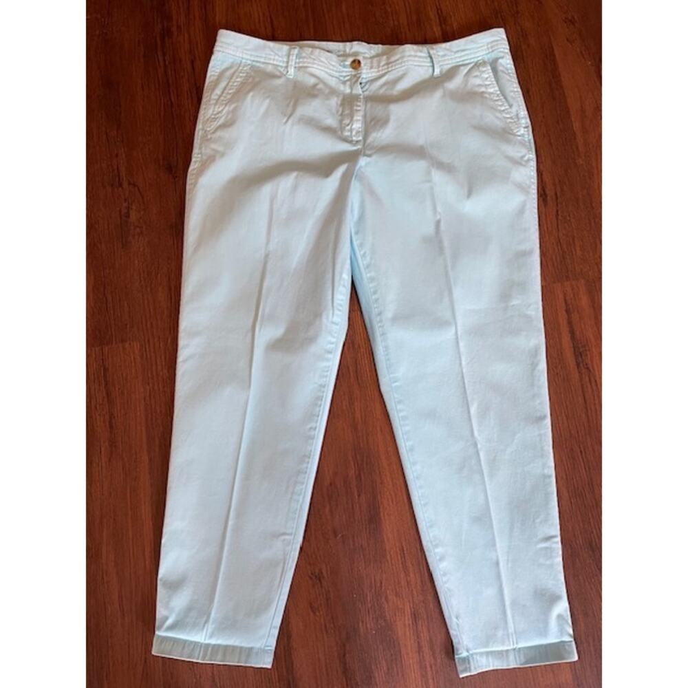 Talbots‎ Size 16 Girlfriend Chino Summer Pants Light Blue Cotton